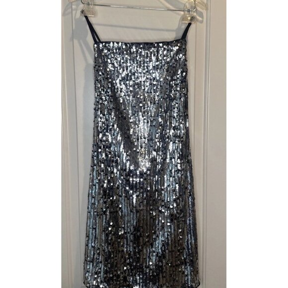 H&M Dresses & Skirts - H&M Women’s All Over Sequin Mini Spaghetti Strap Tie Back Lined Dress Sz XL NEW